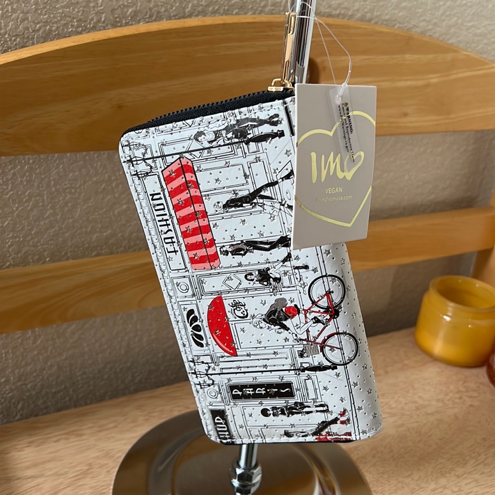 Paris theme new vegan wallet  new with tags